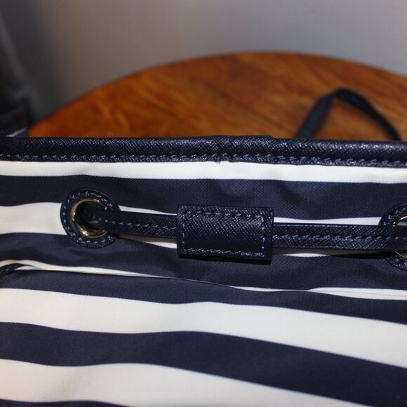 New $398 Large Tory Burch New Style Blue White Striped Backpack Bag main image 7